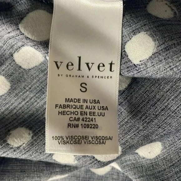 Velvet by Graham & Spencer Kenia Waist Tie Navy Polka Dots Midi Dress Women Sz S - Picture 9 of 9